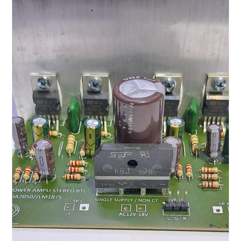 Kit Power Ampli Stereo Btl Tda2050 Single Supply/Non Ct