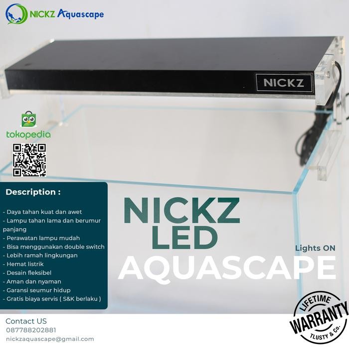 Lampu Nickz Led Low Light Untuk Aquarium Ukuran 30Cm Lifetime Warranty