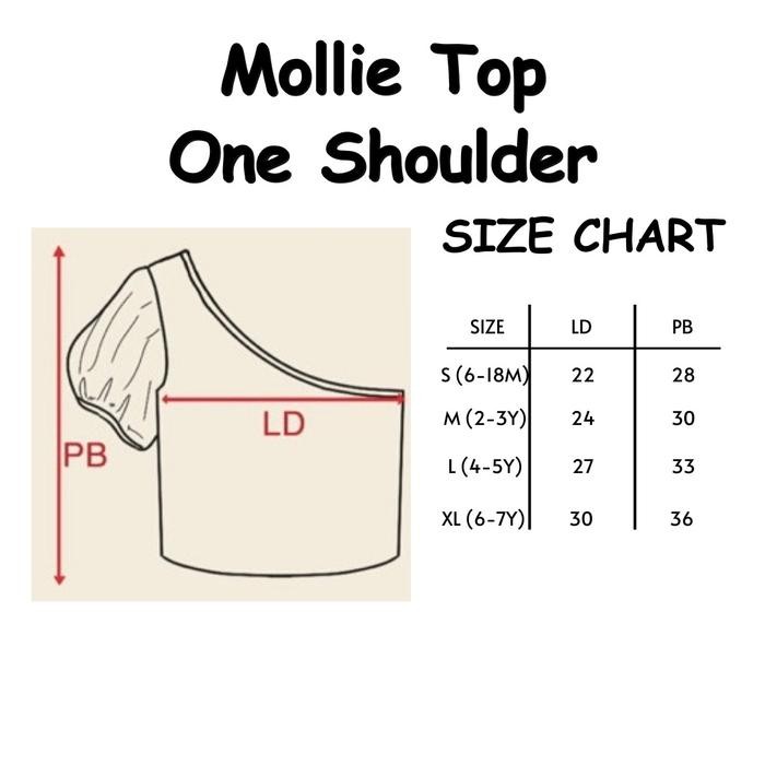 KINDATWINS - MOLLIE TOP ONE SHOULDER - ATASAN KOREA ANAK PEREMPUAN SEMI CROP TOP 1-8TH