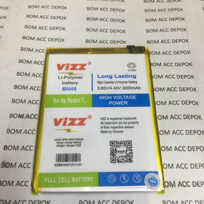 Mutu- Baterai Vizz Xiaomi Redmi 7 Tipe Bn46