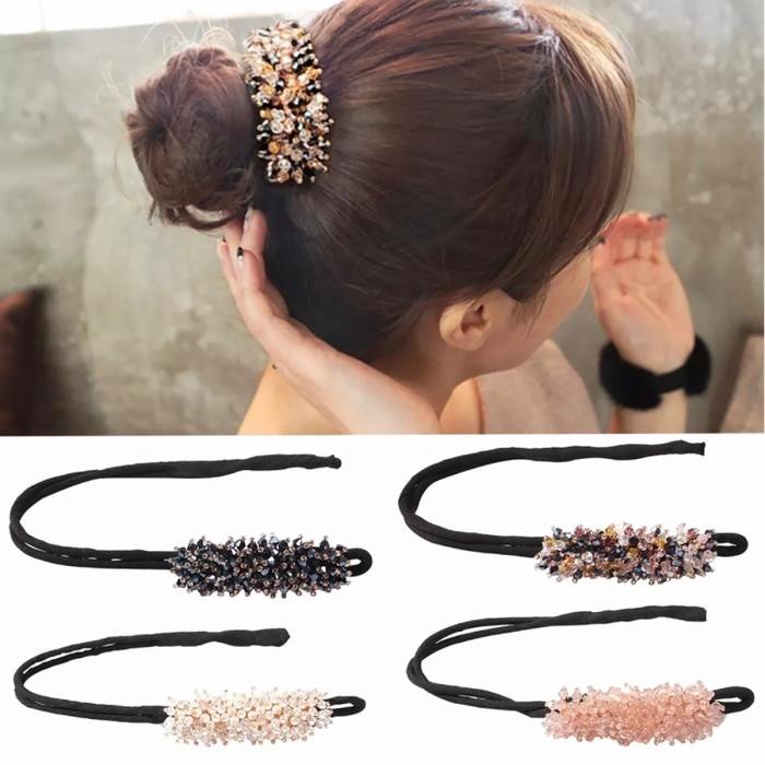 BELILAH DONAT RAMBUT KOREA MAGIC HAIRBUN MANIK AKSEIS HIASAN SANGGUL PESTA LPO