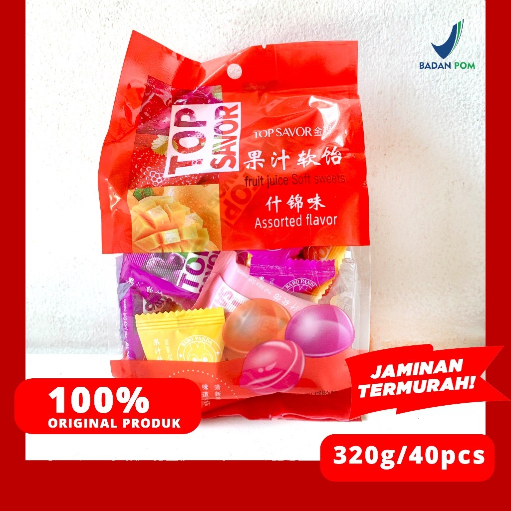 

PERMEN JELI TOP SAVOR FRUIT JUICE SOFT SWEETS ANEKA RASA 320G