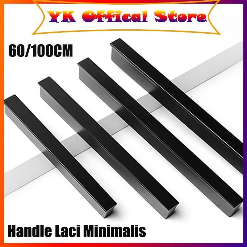 1 METER HANDLE LACI MINIMALIS HITAM HANDEL PINTU LEMARI PANJANG HANDLE LEMARI GAGANG PINTU LEMARI