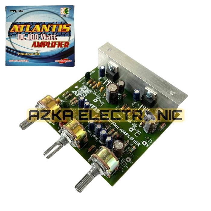 Mantap- Kit Power Amplifier Speaker Aktif Stereo 12V DC 100 Watt Atlantis