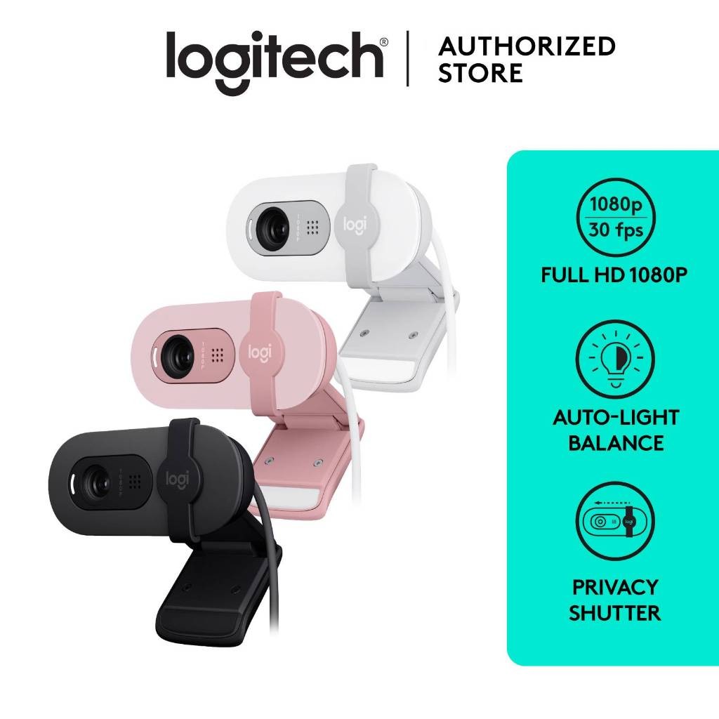 NEW PRODUCT LOGITECH BRIO 100 WEBCAM FULL HD, BUILT IN MIC, AUTO-LIGHT BALANCE, PRIVACY SHUTTER