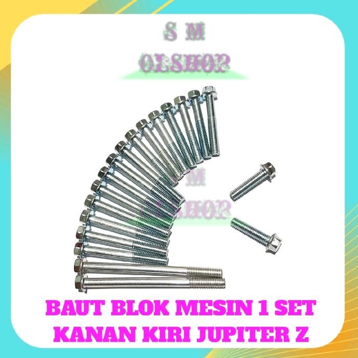 Sukkiystrore 1 Set Baut Blok Mesin Jupiter Z Bak Kopling Jupiter Z Baut Bak Mesin Jupiter Z Kanan