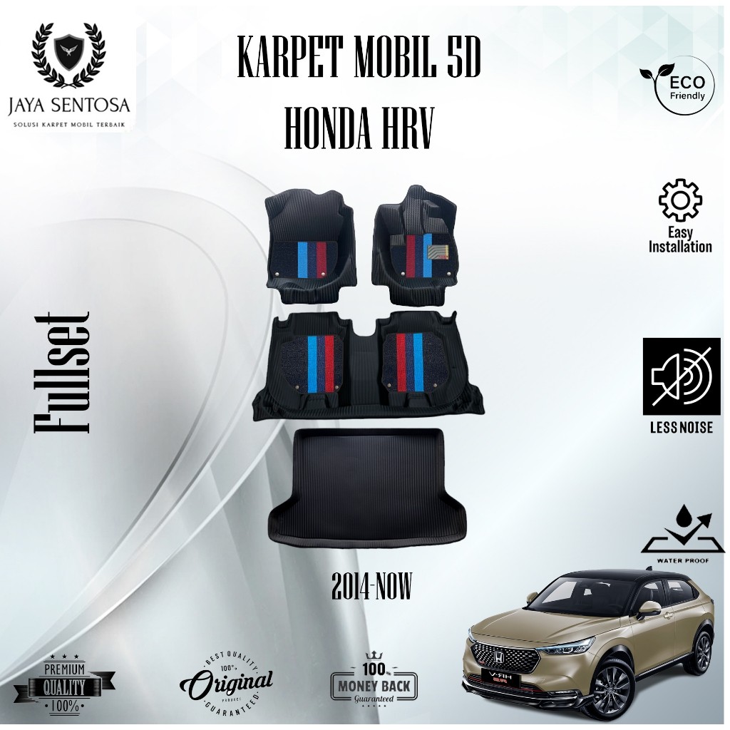 Karpet Mobil 5D Honda HRV 2014-2025 + Alas Kaki ( Keset ) Karpet 7D New Model Fullset