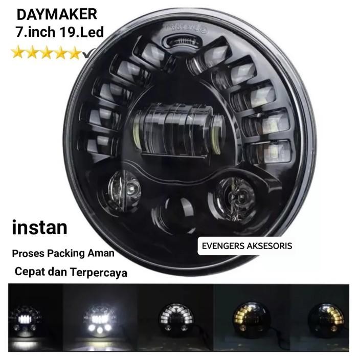Lampu Depan Daymaker 19Led 7 Inc Motor Rx King/Tiger/Verza/Vixion Dll