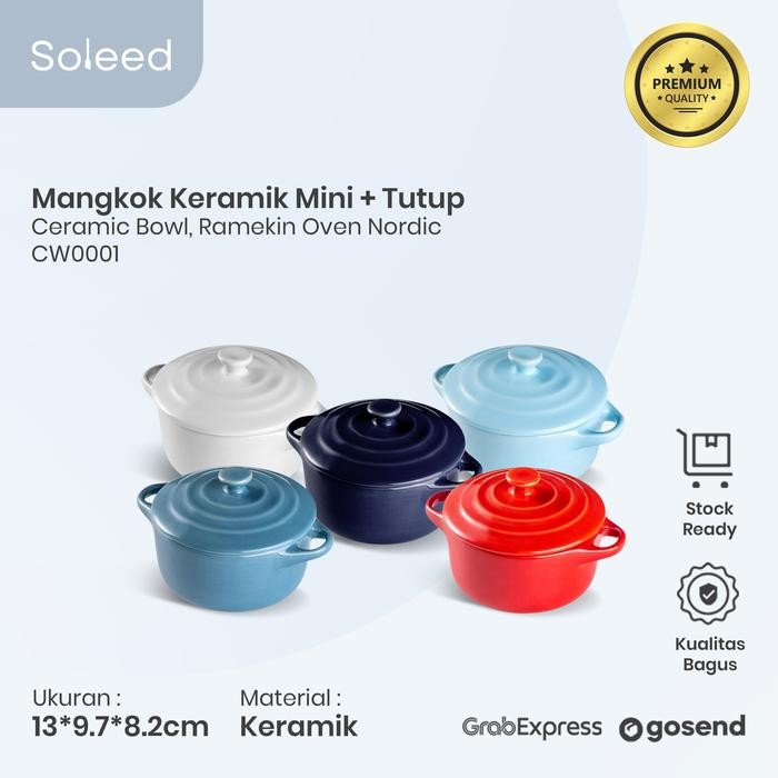 BnYkPilih- Mangkok Keramik Mini Tutup Ceramic Bowl Ramekin Oven Nordic Cw0001