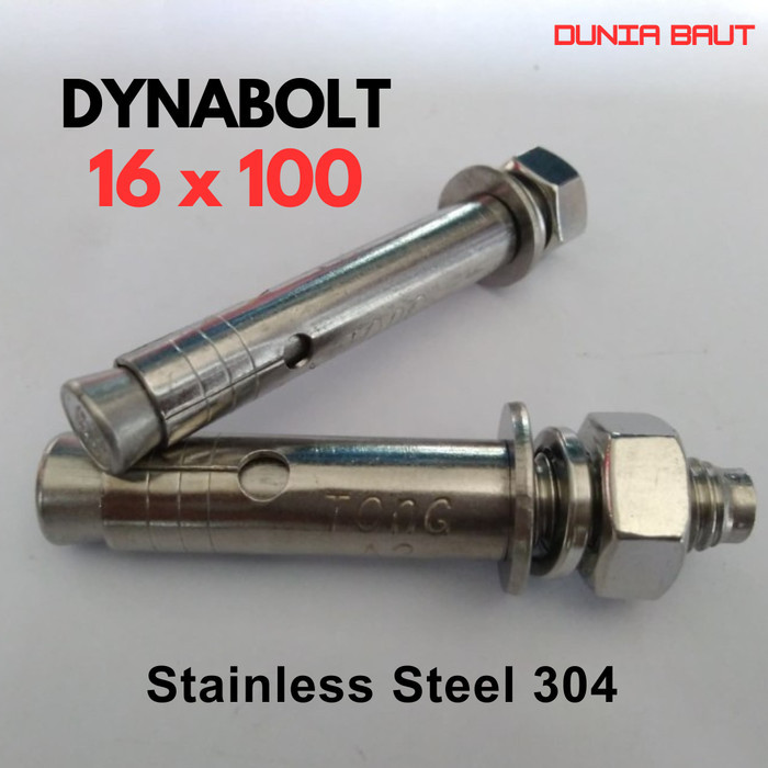 Dexie_Store Dynabolt M16X100 / Dinabolt 16X100 / Anchor Bolt M16 X 100 / 16 X 100 - Selongsong M16