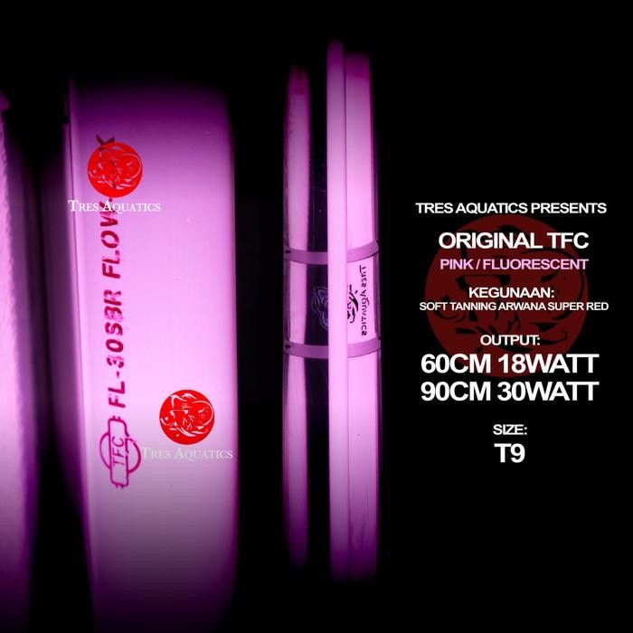 Lampu TFC ( 30w ) Soft Tanning 120cm Arwana Super Red dan Cover ( Harga sudah berikut hook /