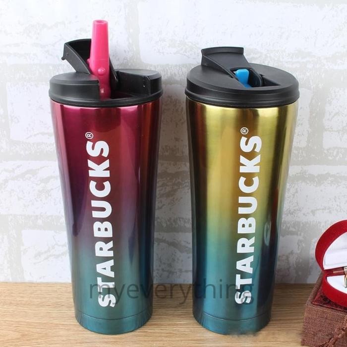 BOTOL TUMBLER STARBUCKS ORIGINAL RAINBOW STAINLESS TERMOS AIR PANAS SB