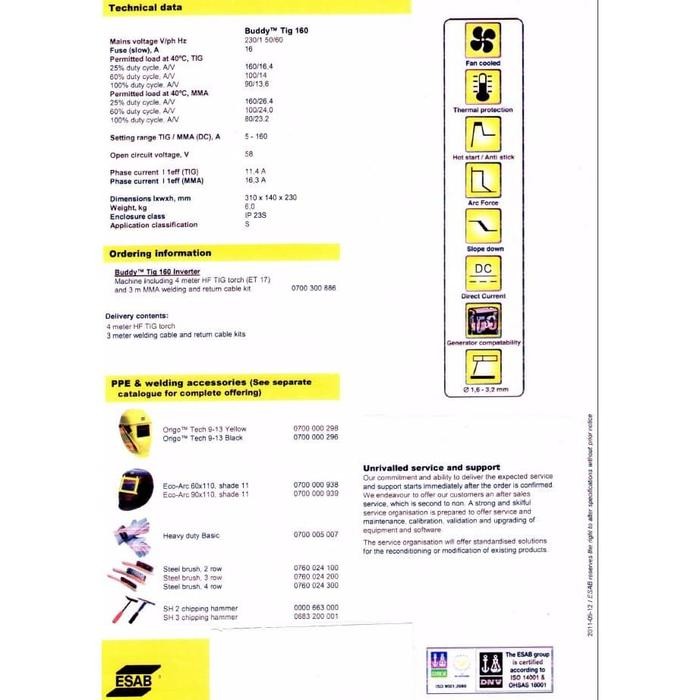 Menarik Esab - Buddy Tig 160 Inverter / Mesin Las Argon Gtaw & Stick Mma / Arc