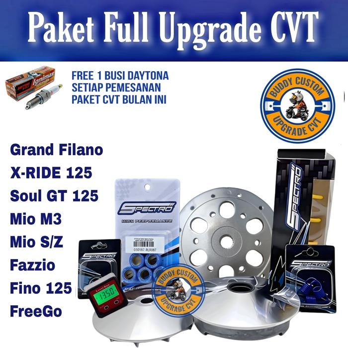 Paket Full Upgrade Cvt Mio M3 Soul Gt 125 Fino 125 X-Ride 125 Freego Grand Filano- Paket Cvt Full