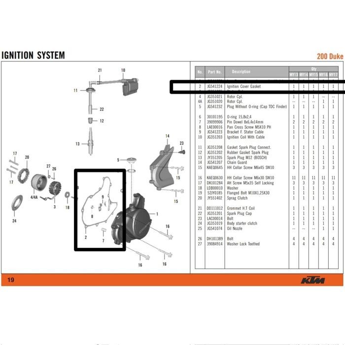 TERMURAH PAKING PACKING MAGNET KTM DUKE DAN RC 200 / GASKET MAGNETO COVER KTM