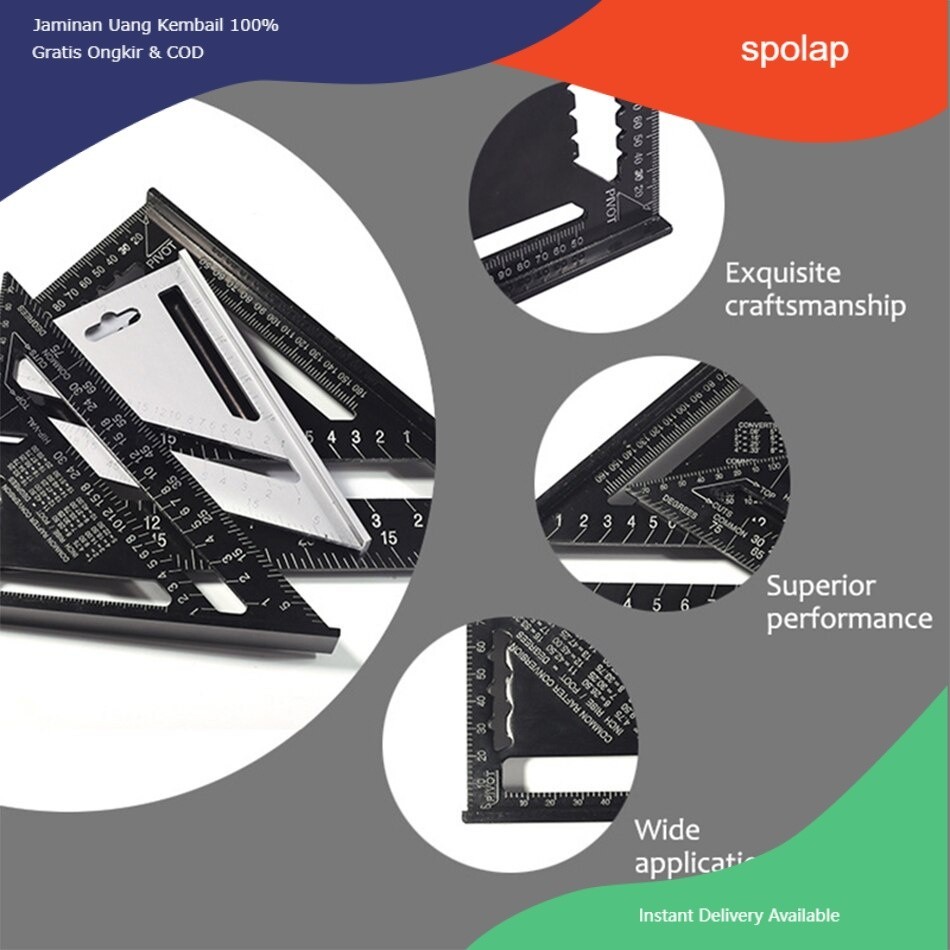 

Speed Square Aluminium / Penggaris Sudut Segita / Rht Angle Kayu
