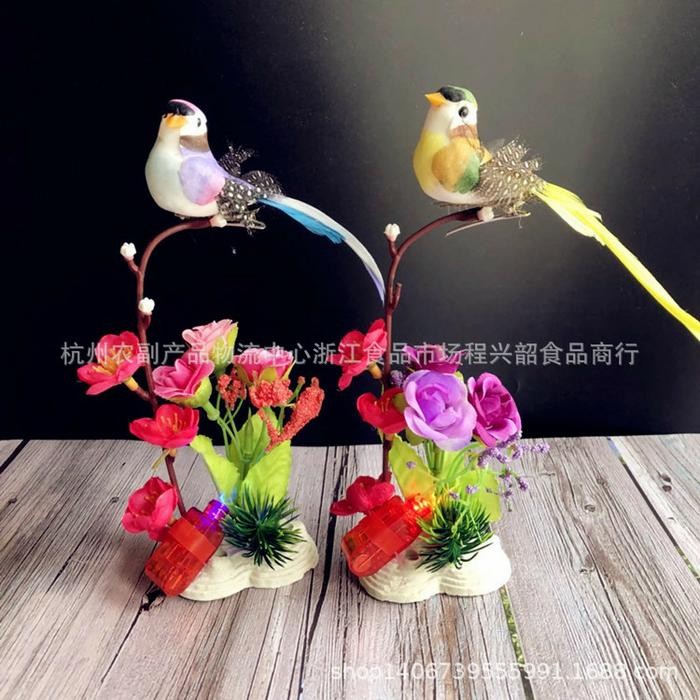Hiasan Rumah Burung palsu artifisial bunga Lampu Dekorasi *