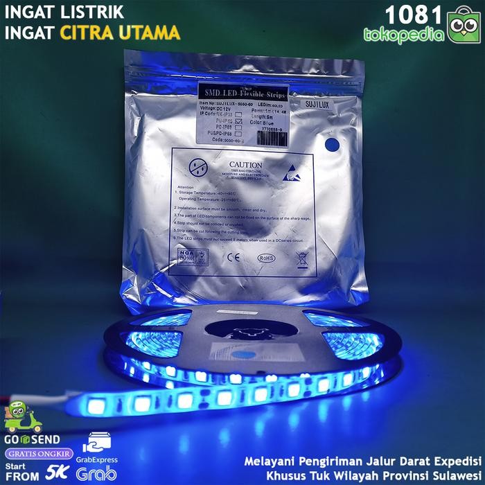 LAMPU LED STRIP 12V 5METER [BIRU] 5050 UNTUK HIASAN K1 *
