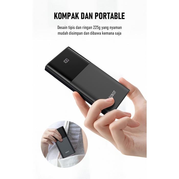 New.. Power Bank Robot 10000Mah Rt190S Dual Input & Dual Output Led Display