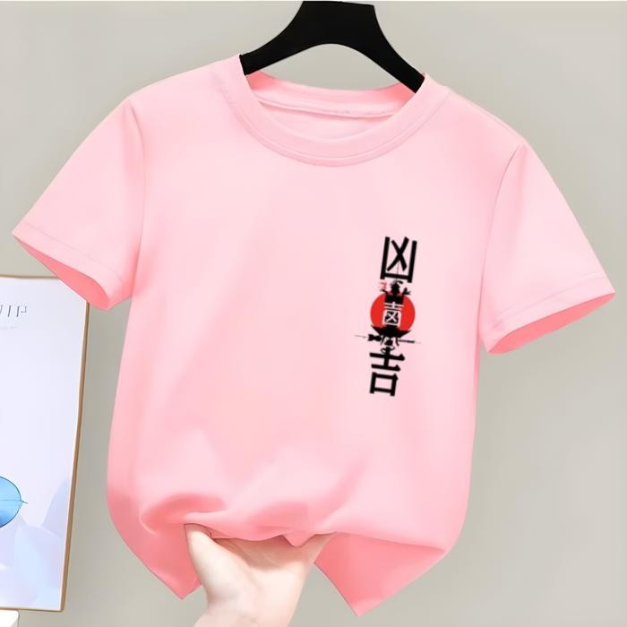 SandangAnak- Kaos Anak Logo Tulisan Jepang Untuk Usia 2-12Th Unisex Pakaian Anak Perempuan Laki