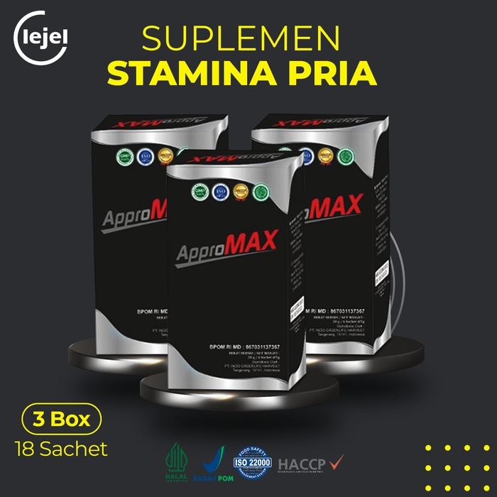 terjaminDiKita- APPROMAX Suplemen Penambah Stamina & Energi 3Box - Lejel Home Shopping