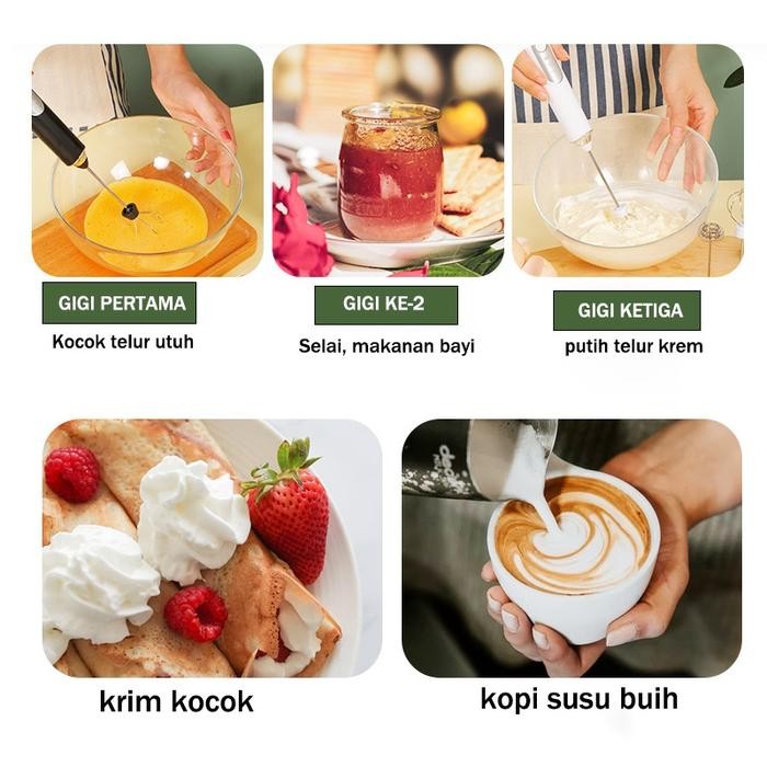 Digitadomain - Alat Kocok Telur Elektrik Pengaduk Kopi Elektrik Pembuih Susu Pengocok Telur Handheld