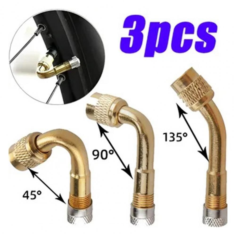 Elbow Valve Extension Tube Tire Valve Extension Brass Universal Tire Valve Extension Set With 45 90