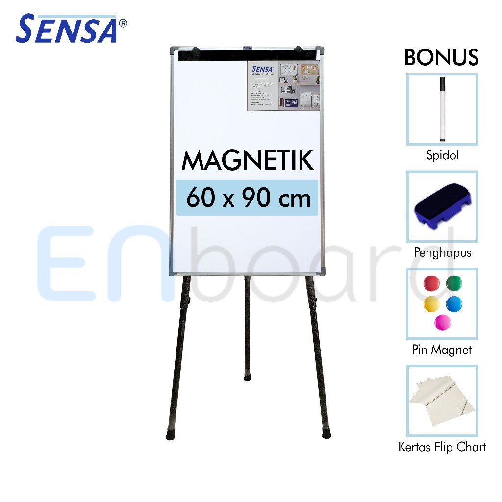 

Flip Chart / Flipchart / Papan Prtasi Magnet Sensa 60 x 90 cm