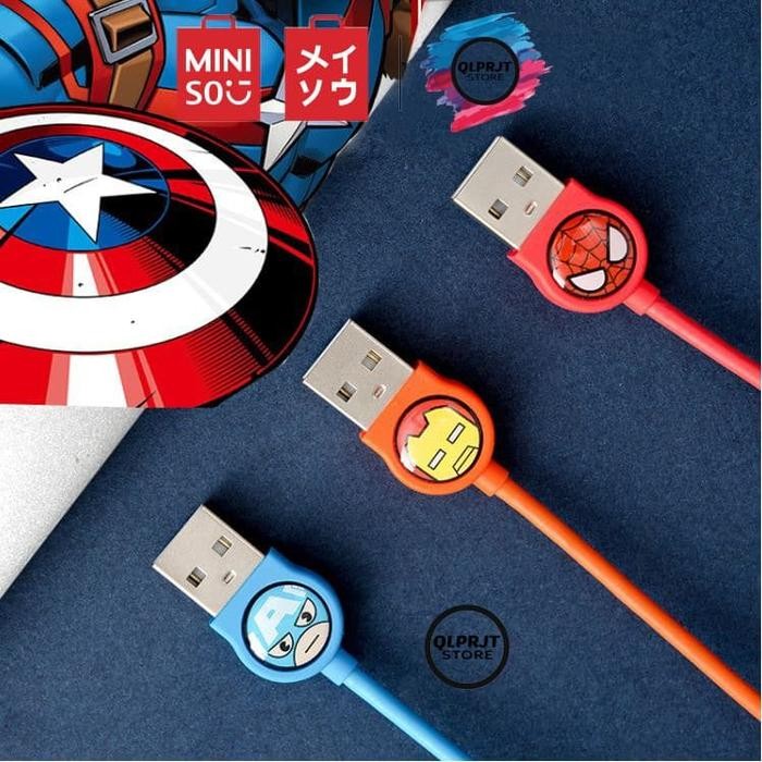 Kabel Iphone Ipod Ipad Charger Marvel 1M By Miniso Japan