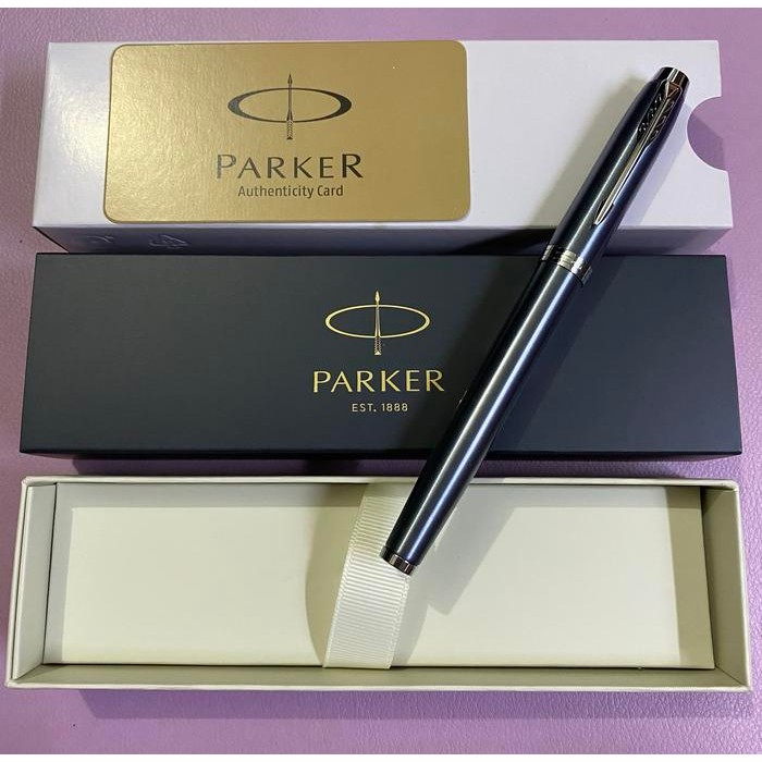 

Pulpen Parker Im New Original Roller Ball light Blue Chrome Tri