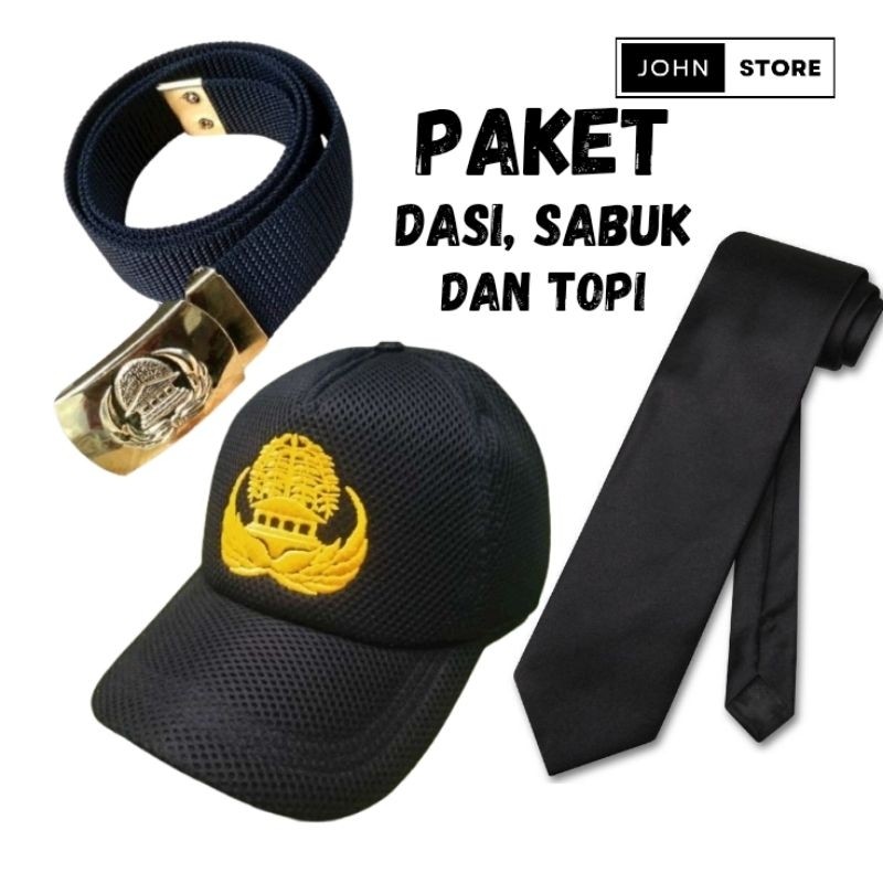 Paket ASN / PNS Golongan 1 (Dasi Hitam, Sabuk Korpri, Dan Topi Korpri)