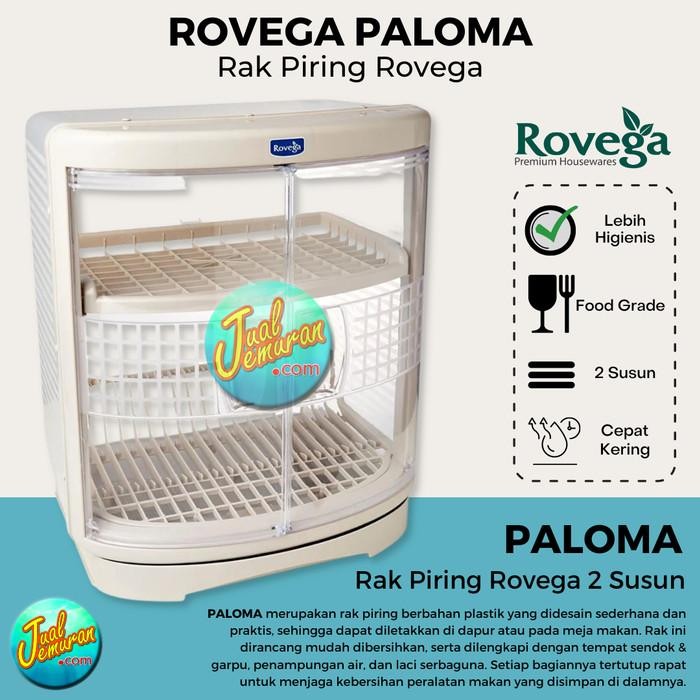 HOT SALE Rak Piring ROVEGA Tertutup 2 Susun Paloma Premium Dish Rack Food Grade