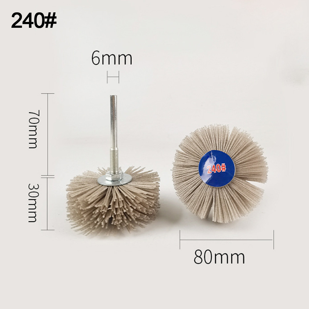 4Pcs 80mm 240#,320#,400#,600# Grit Abrasive Tool Grinding Wheel Brush Nylon Polishing Wheel Woodwork