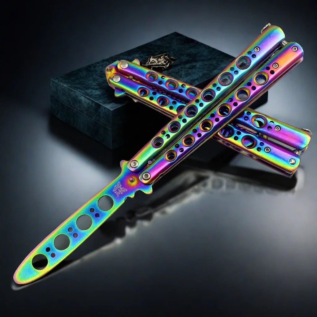 Protable Foldable Butterfly Knife Trainer Pocket Practice Knife Training Tool for Outdoor Games Bali