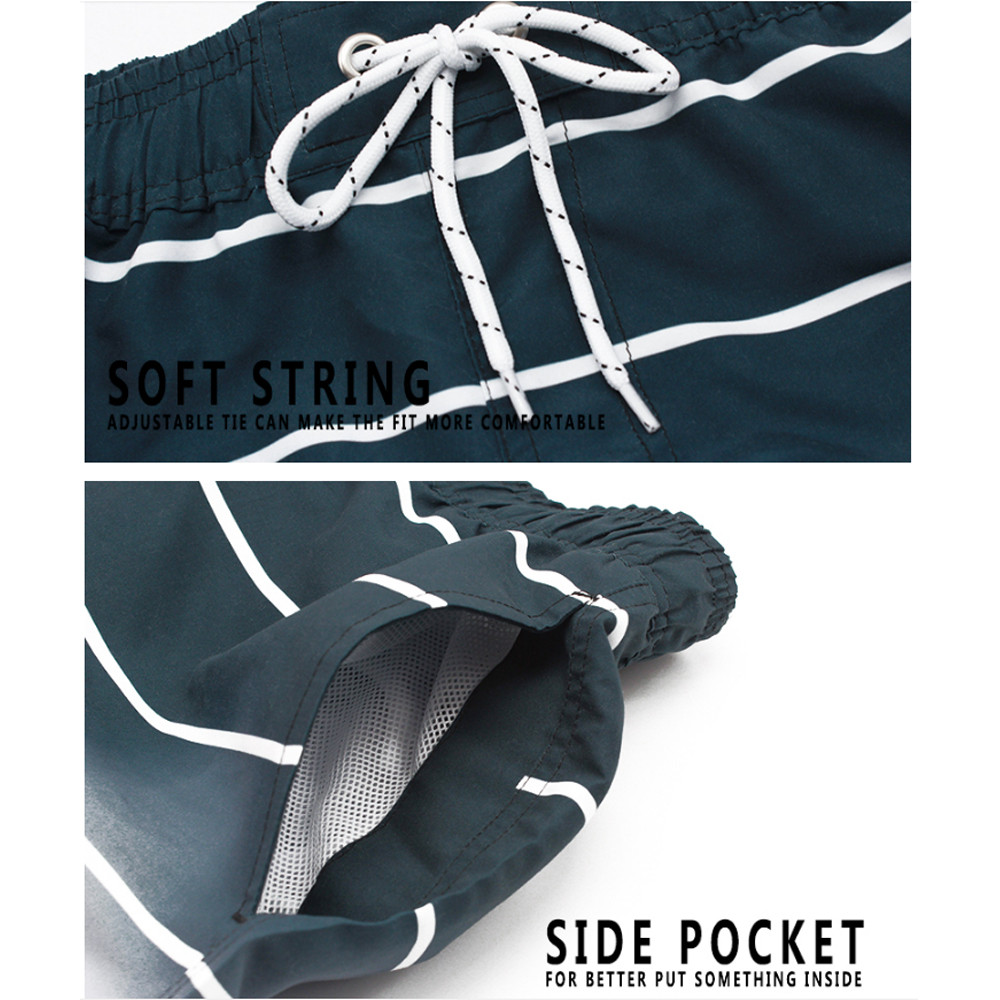 Men's Shorts Casual Cotton Workout Short Pants Drawstring Beach Shorts With Pockets Swim Trunks Stri