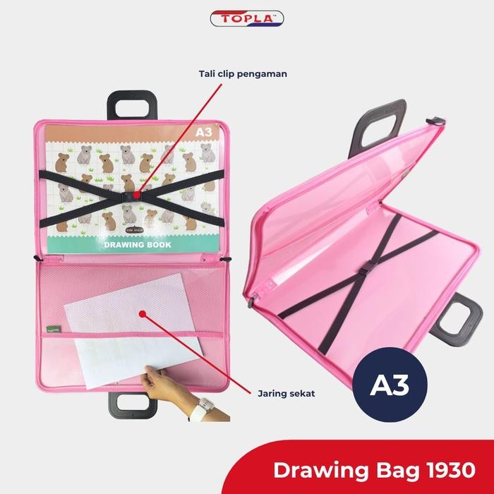 

Ready- Tas Buku Gambar A3 / Drawing Bag A3 / Tas Tenteng A3 / Topla