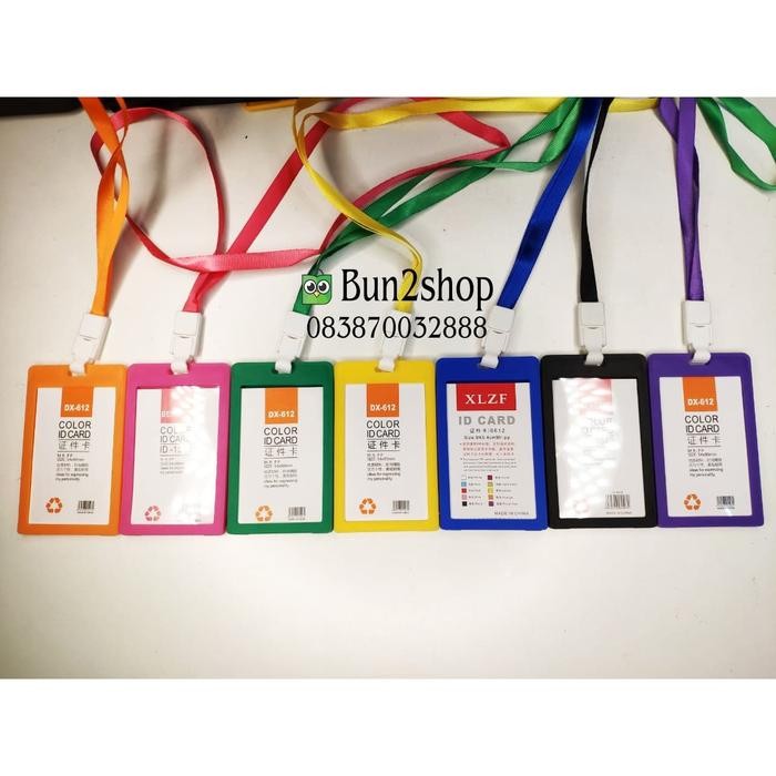 Ready- Tali Id Card Holder Satu Set / Name Tag Id Card / Tali Id Card Hijau