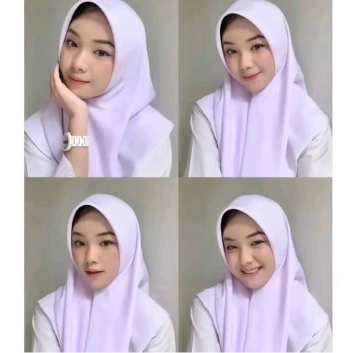 Komplit- Hijab Segi Empat Paris Premium Anak Sekolah Smp Dan Sma / Kerudung Segi 4 Basic Voal