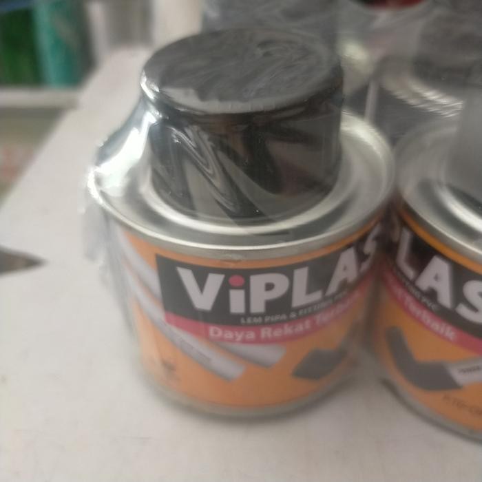 VIPLAS LEM PVC KALENG 100 GRAM PLUS KUAS. LEM PVC
