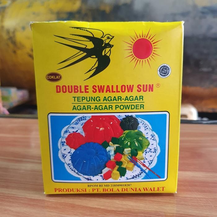 

InstanTanyadulu- Tepung Agar Agar DOUBLE SWALLOW SUN GLOBE Brand 1 Pak 12Pcs/1Lusin 7gr
