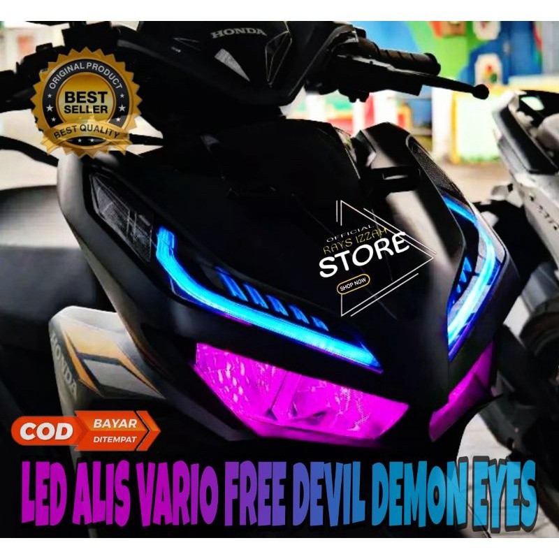 COD SEPAKET LAMPU LED LAMPU ALIS VARIO 150 VARIO 125 NEW FREE 4 DEMON DEVIL EYES NO BINTIK
