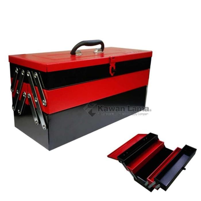 Termurah Kotak Perkakas Besi Tool Box 3Step Steel 47X21X23Cm Krisbow Kw0100812