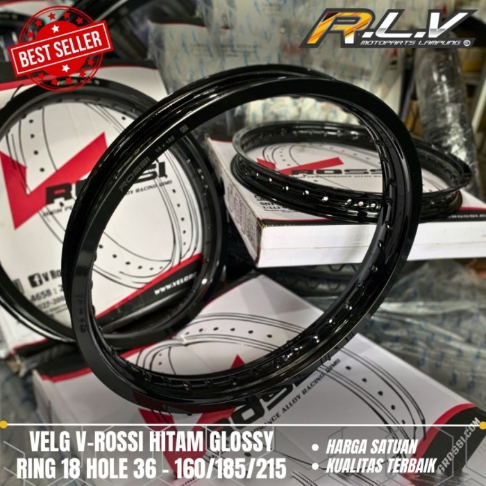 Lingkaran Daun Roda/ Ring Velg Rossi Hitam Glossy 18-(160/185/215)