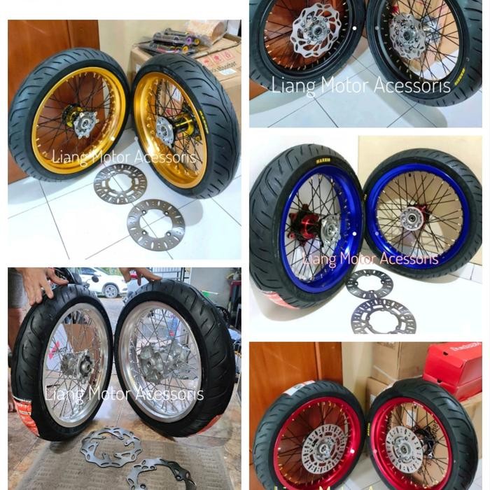 Wheelset Velg SuperMoto - KLX 150 CRF 150 WR 155 - Paket Velg Komplit