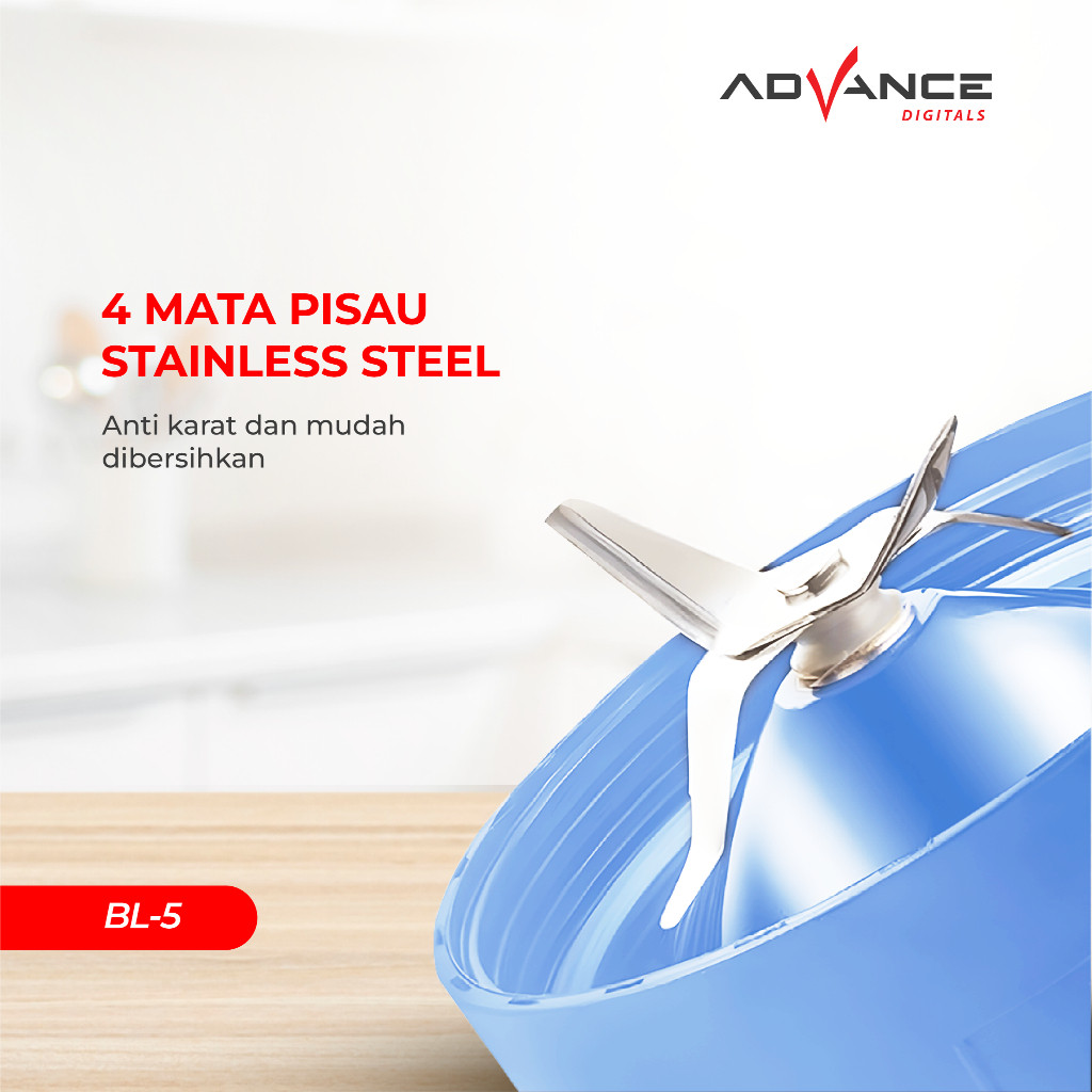 Advance 1.5 L Blender Buah Kaca 6 Pisau Juicer Blender Jus 3 in 1 Mesin Blender Smoothies 5 Gigi