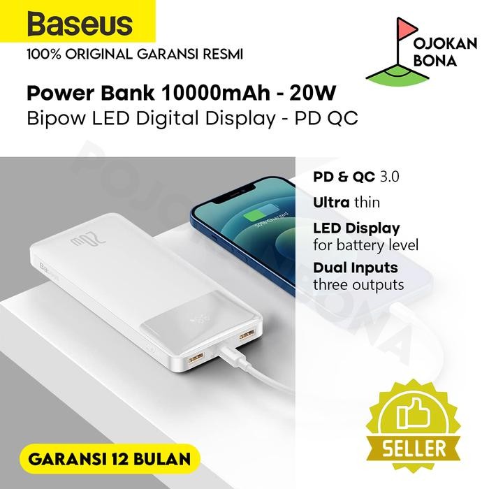Powerbank Baseus Bipow Fast Charging 10000Mah 20W Ppdml
