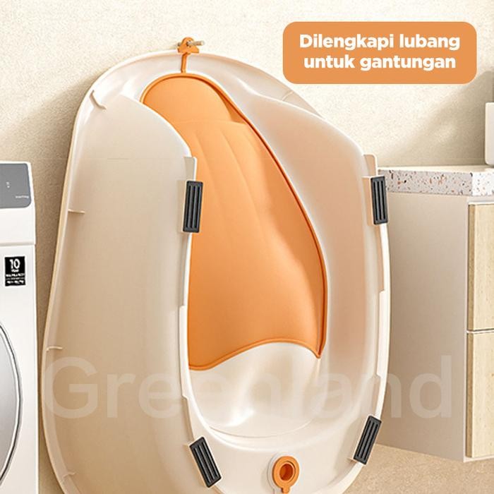Greenland Bak Mandi Bayi JUMBO+Senderan Tempat Mandi Bayi Balita Baby Bathtub Dengan Matras HOE203 *
