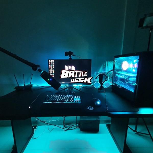 Meja Komputer Gaming PC Desk RGB murah 160x80 - Battledesk R 2 HITAM