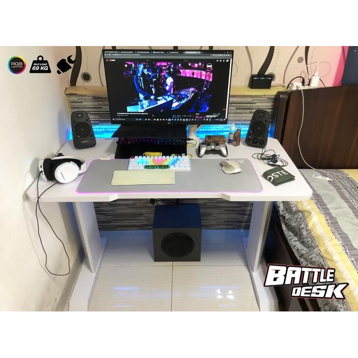 Meja Komputer Gaming PC Desk RGB murah 120x60 - Battledesk R 1