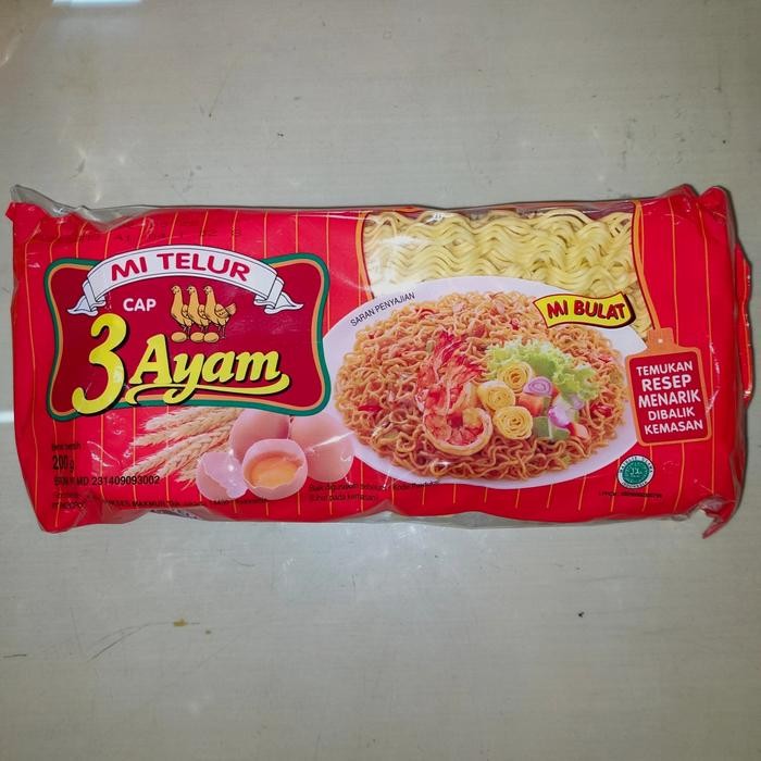 

MIE TELUR 3 AYAM MERAH (MIE BULAT) 200GR